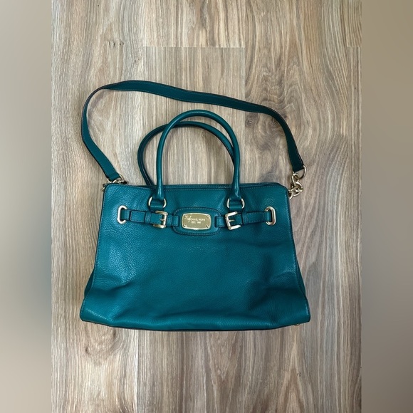 Michael Kors Large Hamilton Satchel
Bag Emerald Green EUC - Picture 1 of 9